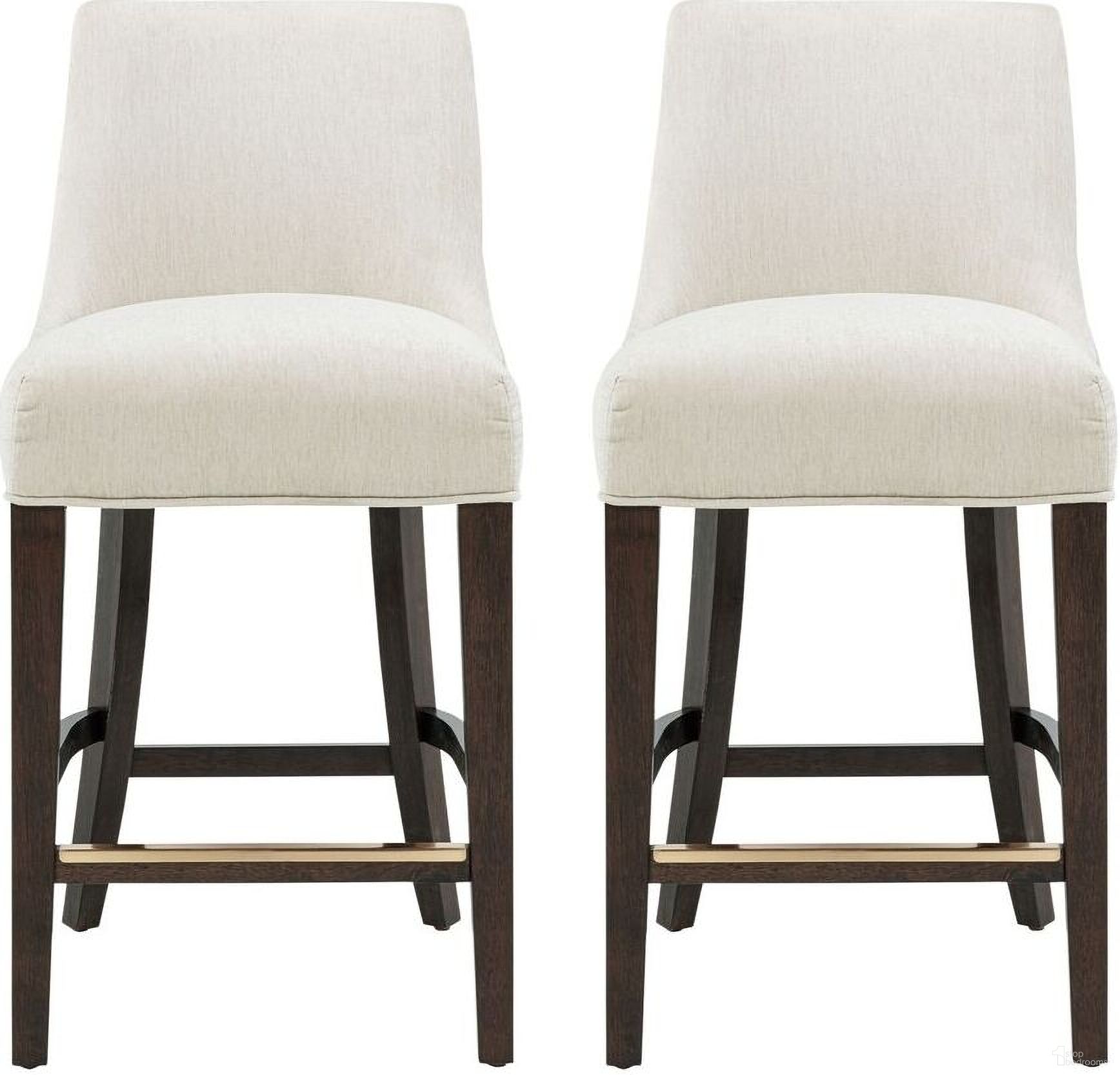 The appearance of Beever Counter Stool Set of 2 In Cream designed by Manhattan Comfort in the modern / contemporary interior design. This cream piece of furniture was selected by 1StopBedrooms from Beever Collection to add a touch of cosiness and style into your home. Sku: CS024-CR;CS024-CR. Material: Rubberwood.