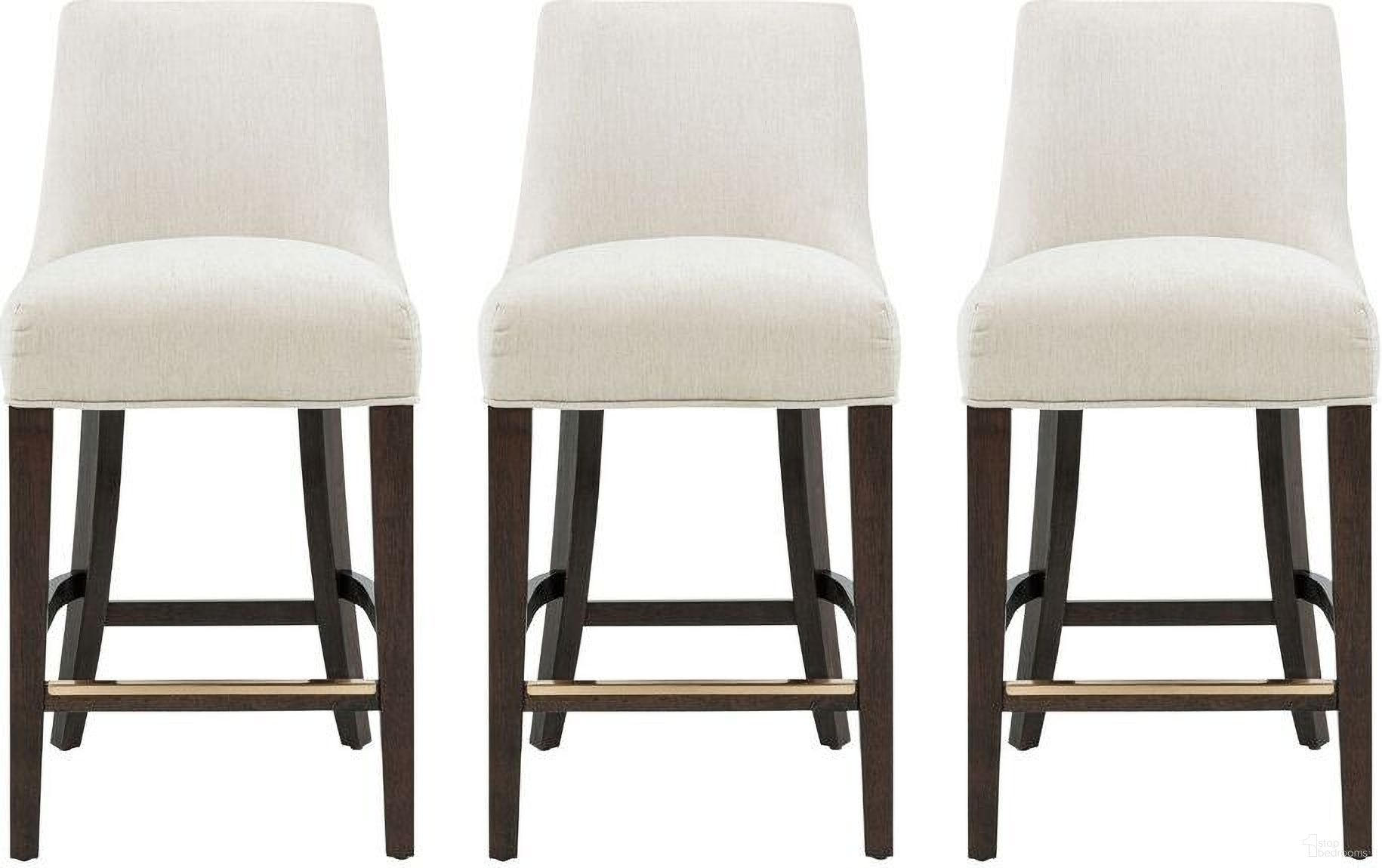 The appearance of Beever Counter Stool Set of 3 In Cream designed by Manhattan Comfort in the modern / contemporary interior design. This cream piece of furniture  was selected by 1StopBedrooms from Beever Collection to add a touch of cosiness and style into your home. Sku: CS024-CR;CS024-CR;CS024-CR. Material: Rubberwood.