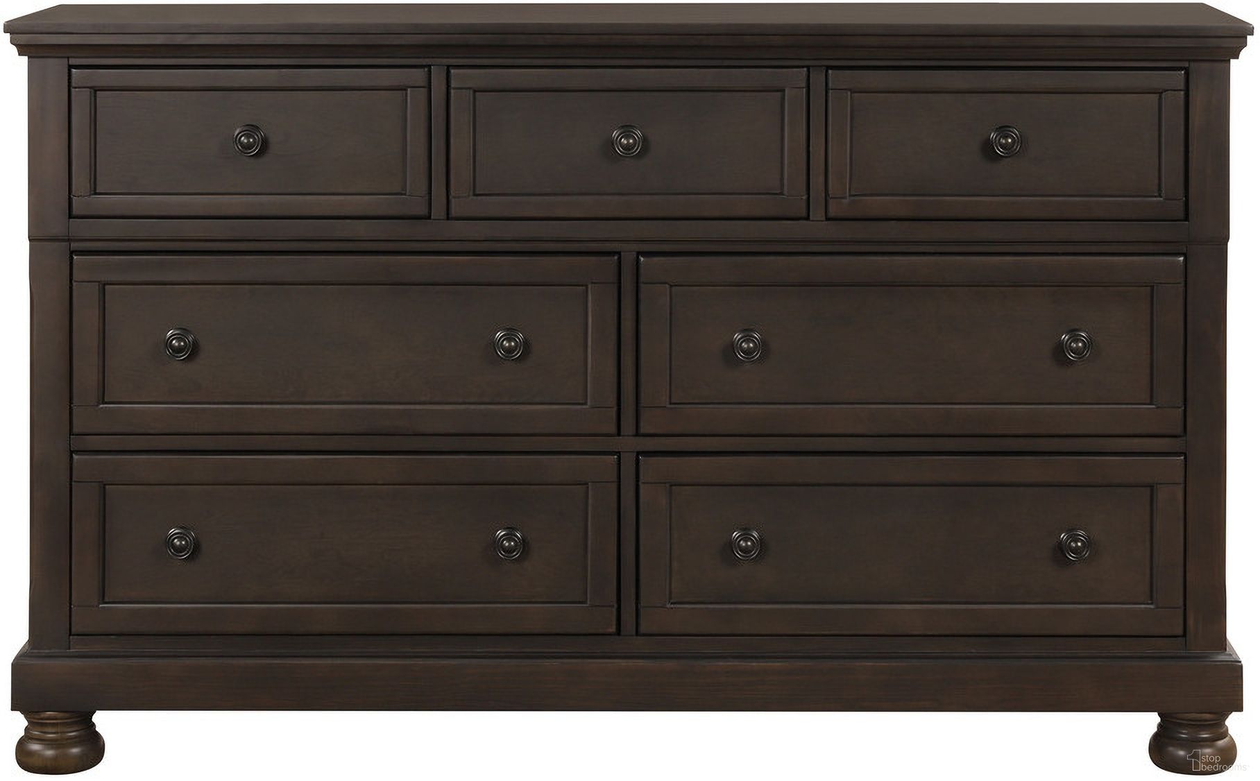 The appearance of Begonia Dresser designed by Homelegance in the transitional interior design. This brown piece of furniture  was selected by 1StopBedrooms from Begonia Collection to add a touch of cosiness and style into your home. Sku: 1718GY-5. Material: Wood.