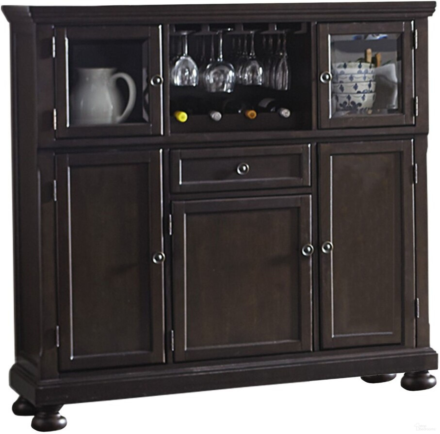 The appearance of Begonia Gray Curio designed by Homelegance in the traditional interior design. This brown piece of furniture  was selected by 1StopBedrooms from Begonia Collection to add a touch of cosiness and style into your home. Sku: 1718GY-40. Material: Wood.