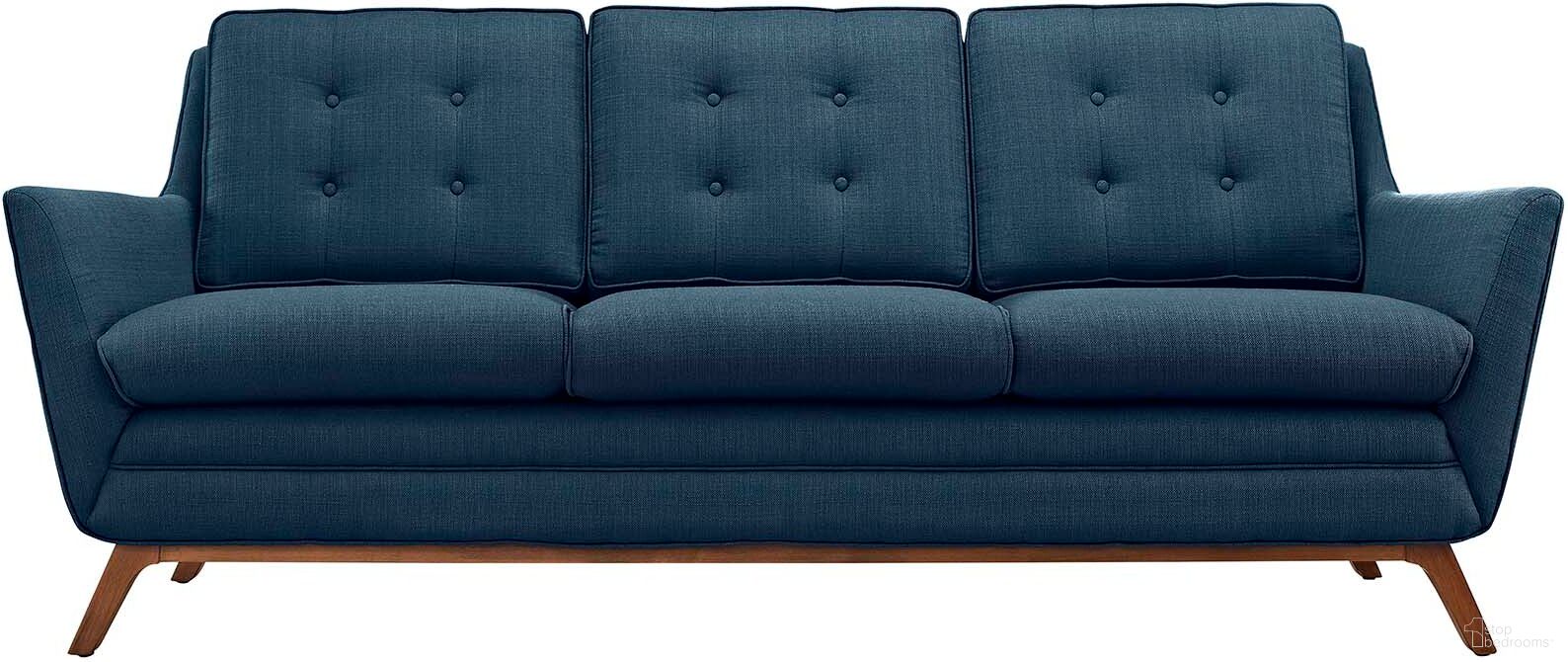 The appearance of Beguile Azure Upholstered Fabric Sofa designed by Modway in the modern / contemporary interior design. This azure piece of furniture was selected by 1StopBedrooms from Beguile Collection to add a touch of cosiness and style into your home. Sku: EEI-1800-AZU. Material: Polyester.