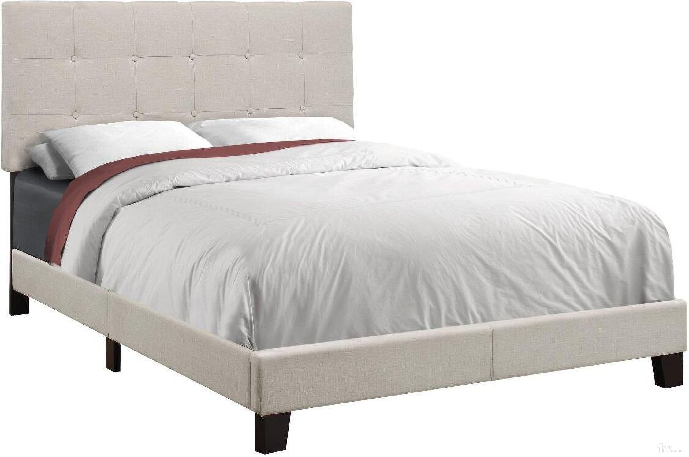 Beige Linen Full Size Bed