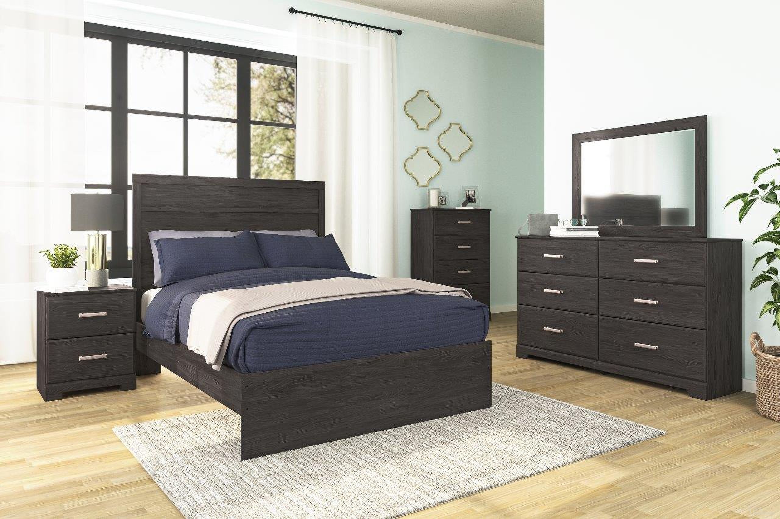 The appearance of Belachime Black Youth Panel Bedroom Set designed by Signature Design by Ashley in the transitional interior design. This black piece of furniture was selected by 1StopBedrooms from Belachime Collection to add a touch of cosiness and style into your home. Sku: B2589-55;B2589-86;B2589-92. Bed Type: Panel Bed. Material: Wood. Bed Size: Full.