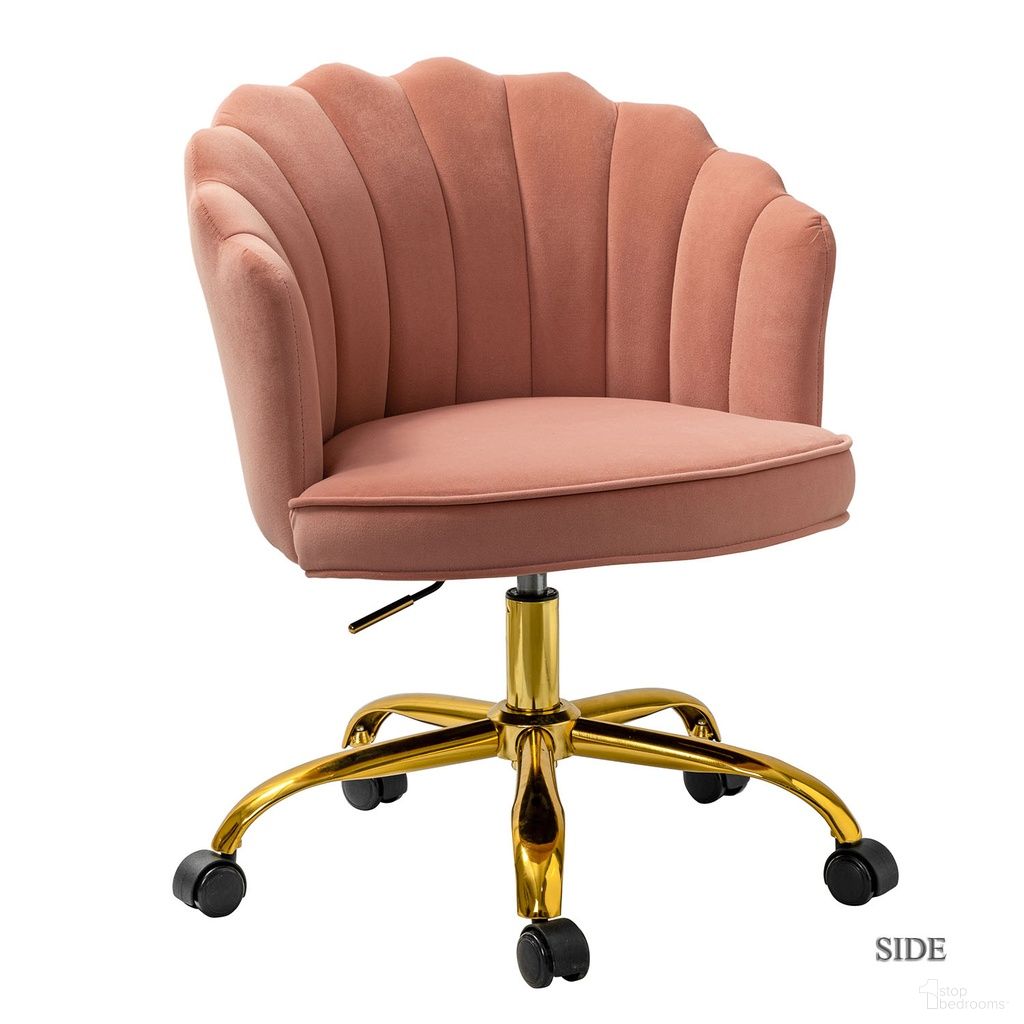 The appearance of Belanda Task Chair In Pink designed by Karat Home in the modern / contemporary interior design. This pink piece of furniture  was selected by 1StopBedrooms from Belanda Collection to add a touch of cosiness and style into your home. Sku: OFM0165-PINK. Material: Velvet.
