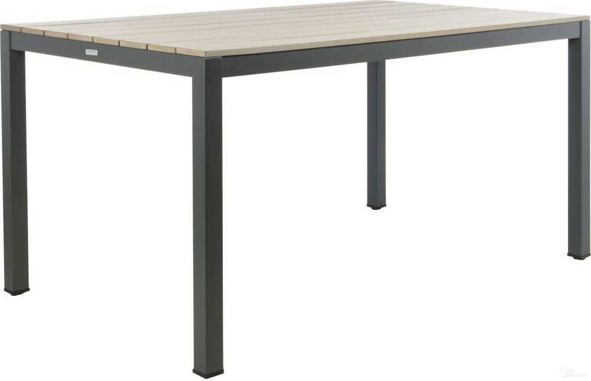 The appearance of Beldan Distressed Taupe Dining Table designed by Safavieh in the transitional interior design. This distressed taupe piece of furniture was selected by 1StopBedrooms from Beldan Collection to add a touch of cosiness and style into your home. Sku: PAT4034A. Material: Aluminium. Size: 35" x 59".