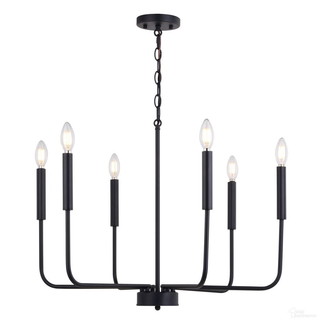 Belden 26 Inch 6 Light Chandelier In Black