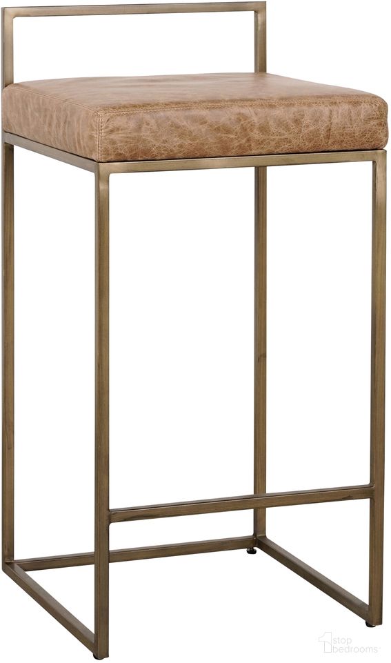 The appearance of Belfort 26 Inch Counter Stool In Chestnut Brown designed by Classic Home in the transitional interior design. This chestnut brown piece of furniture was selected by 1StopBedrooms from Belfort Collection to add a touch of cosiness and style into your home. Sku: 53001942. Material: Top Grain Leather.
