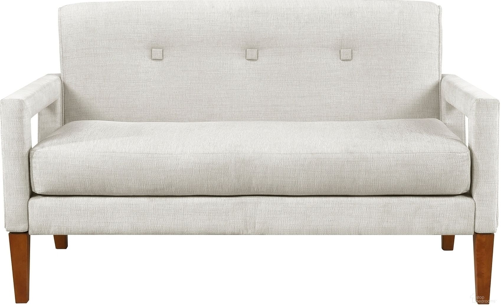 The appearance of Belfort Loveseat In Beige designed by Homelegance in the transitional interior design. This beige piece of furniture was selected by 1StopBedrooms from Belfort Collection to add a touch of cosiness and style into your home. Sku: 1113BE-2. Material: Chenille.