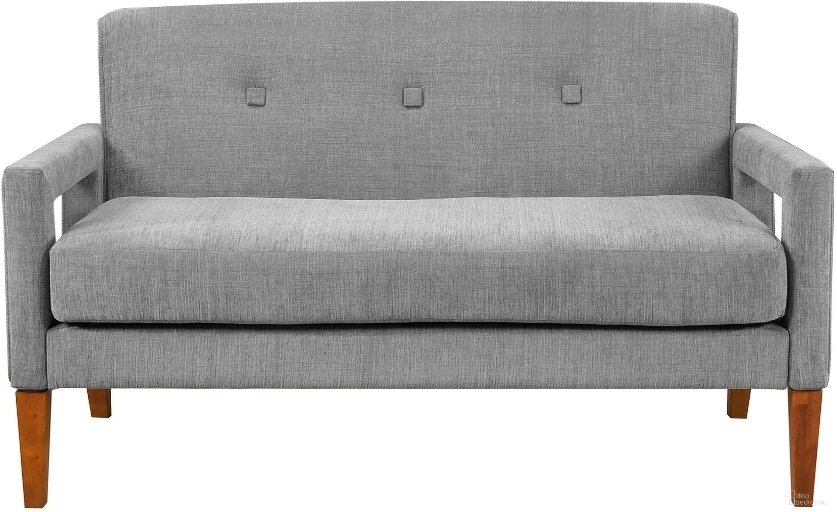 The appearance of Belfort Loveseat In Gray designed by Homelegance in the transitional interior design. This gray piece of furniture was selected by 1StopBedrooms from Belfort Collection to add a touch of cosiness and style into your home. Sku: 1113GY-2. Material: Chenille.