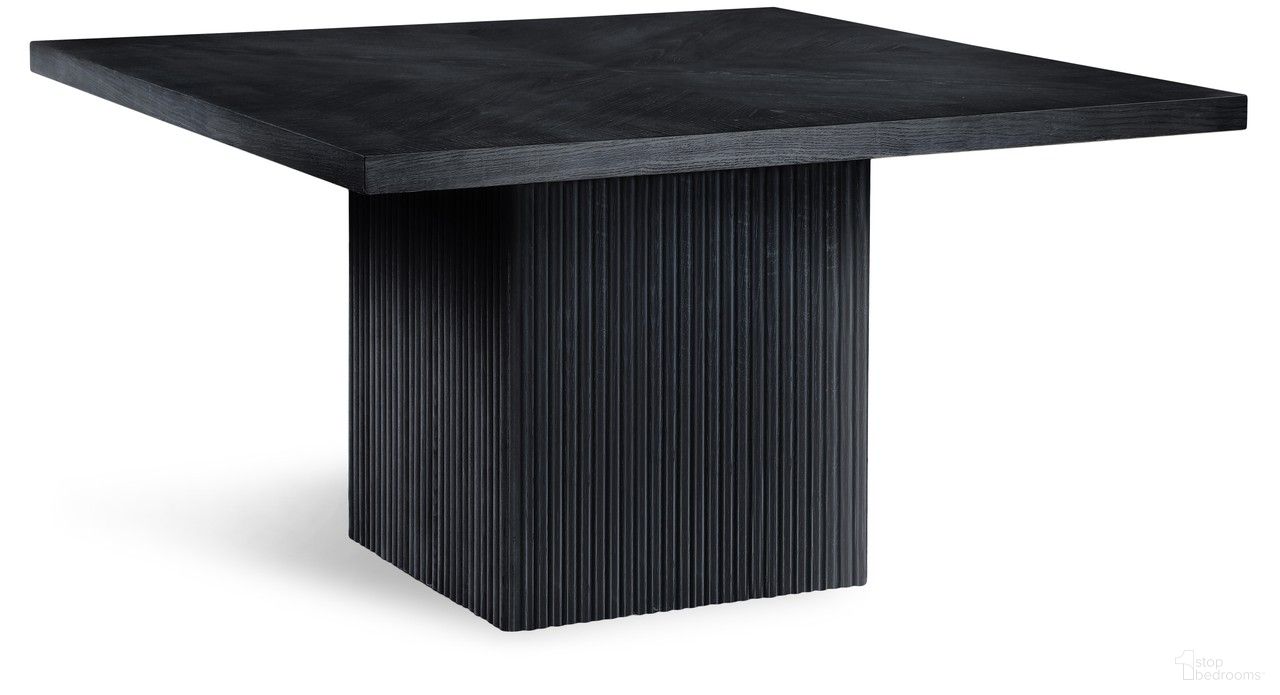 The appearance of Belinda 54 Inch Dining Table In Black designed by Meridian in the transitional interior design. This black piece of furniture  was selected by 1StopBedrooms from Belinda Collection to add a touch of cosiness and style into your home. Sku: 729Black-T Box 1/2 (Table Top);729Black-T Box 2/2 (Base). Table Base Style: Pedestal. Table Top Shape: Square. Material: Wood. Size: 54" x 54".