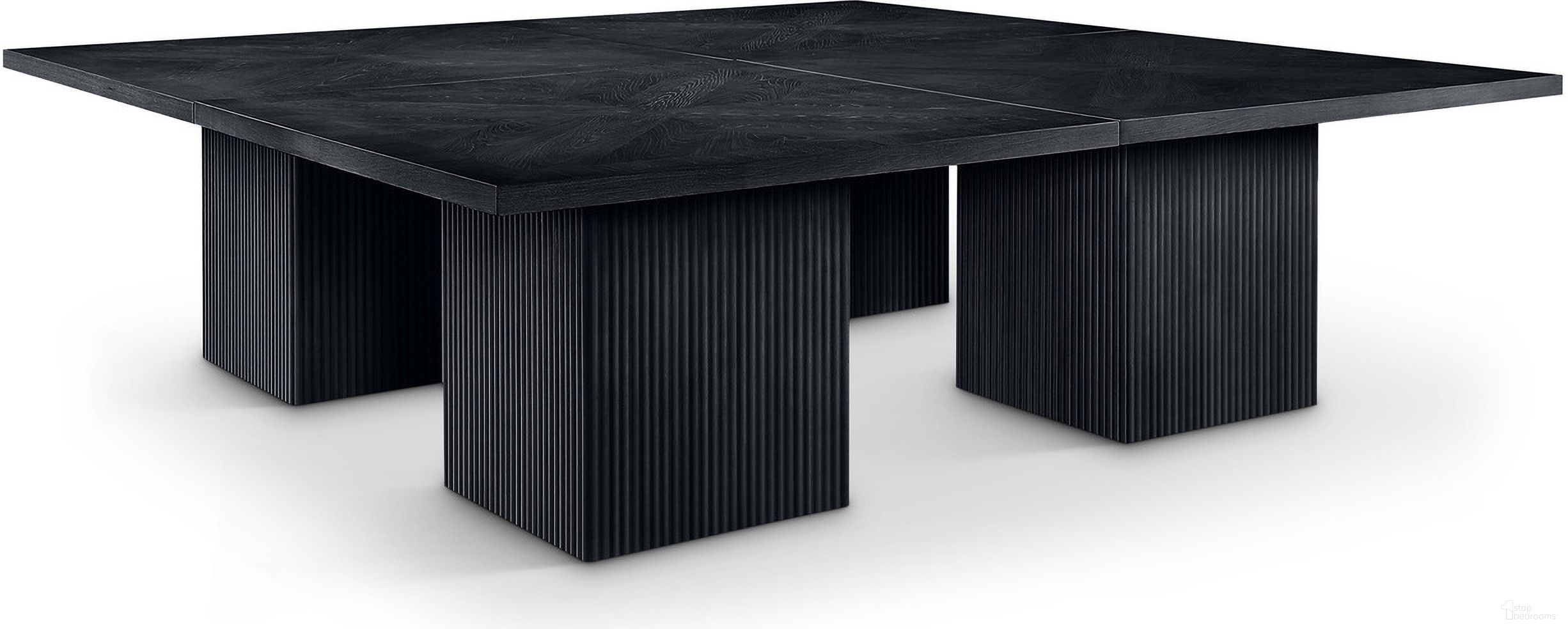 The appearance of Belinda Modular Dining Table In Black designed by Meridian in the transitional interior design. This black piece of furniture  was selected by 1StopBedrooms from Belinda Collection to add a touch of cosiness and style into your home. Sku: 729Black-108SQ Box 1/8 (Table Top);729Black-108SQ Box 2/8 (Table Top);729Black-108SQ Box 3/8 (Table Top);729Black-108SQ Box 4/8 (Table Top);729Black-108SQ Box 5/8 (Base);729Black-108SQ Box 6/8 (Base);729Black-108SQ Box 7/8 (Base);729Black-108SQ Box 8/8 (B. Table Base Style: Legs. Table Top Shape: Square. Material: Beech. Size: 108" x 108".