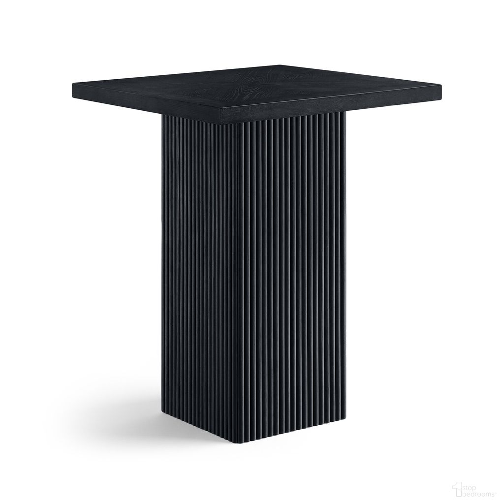 Belinda Oak Veneer and Solid Wood Bar Height Table In Black
