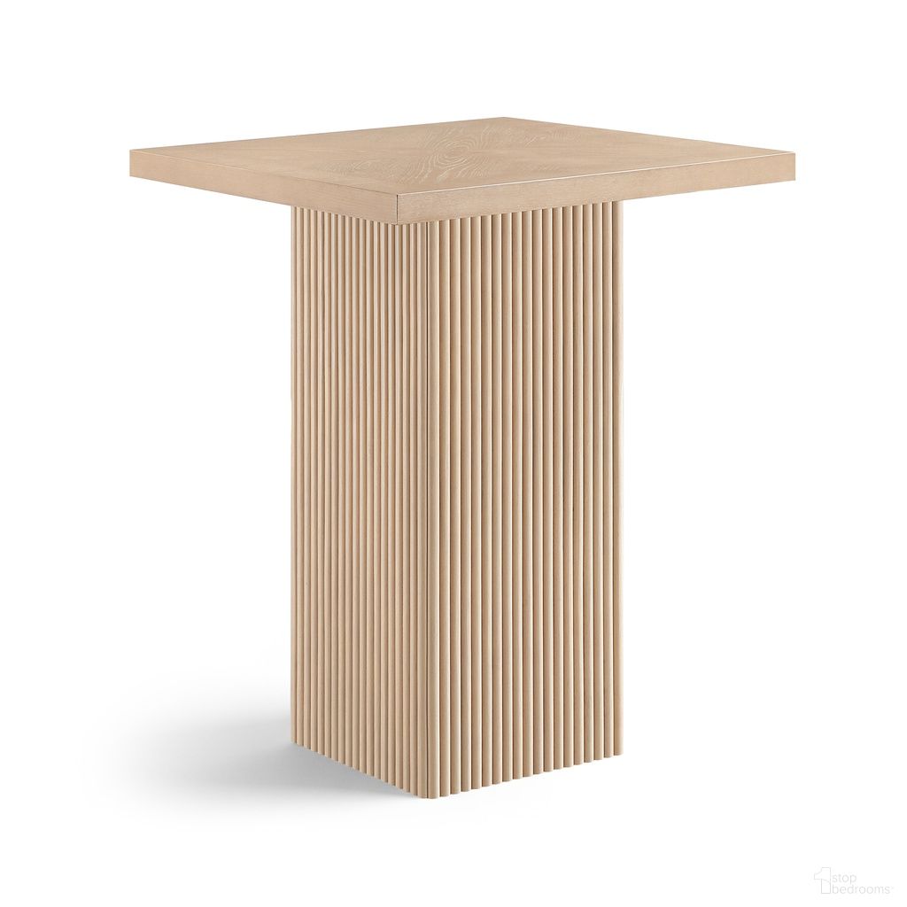 Belinda Oak Veneer and Solid Wood Bar Height Table In Natural