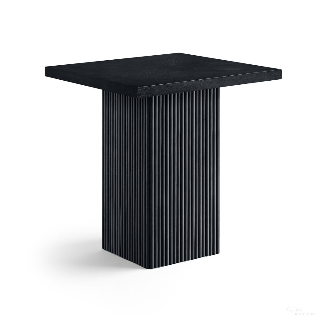 The appearance of Belinda Oak Veneer and Solid Wood Counter Height Table In Black designed by Meridian in the modern / contemporary interior design. This black piece of furniture  was selected by 1StopBedrooms from Belinda Collection to add a touch of cosiness and style into your home. Sku: 750Black-T Box 1/2 (Top);750Black-T Box 2/2 (Base). Table Base Style: Pedestal. Table Top Shape: Square. Size: 32" x 32". Material: Oak Veneer.