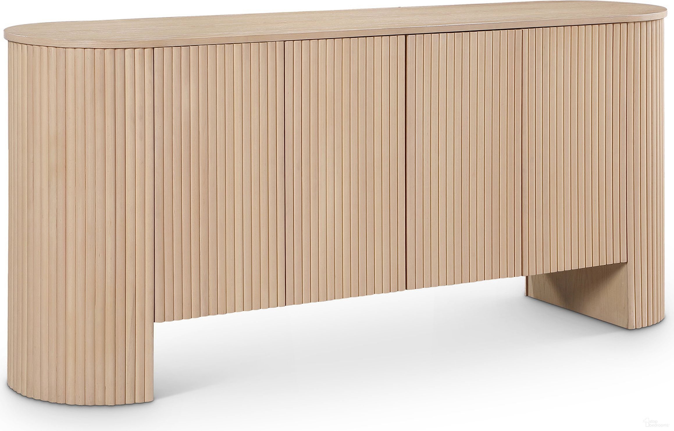 The appearance of Belinda Sideboard/Buffet In Oak designed by Meridian in the transitional interior design. This oak piece of furniture  was selected by 1StopBedrooms from Belinda Collection to add a touch of cosiness and style into your home. Sku: 385Oak. Material: Beech.