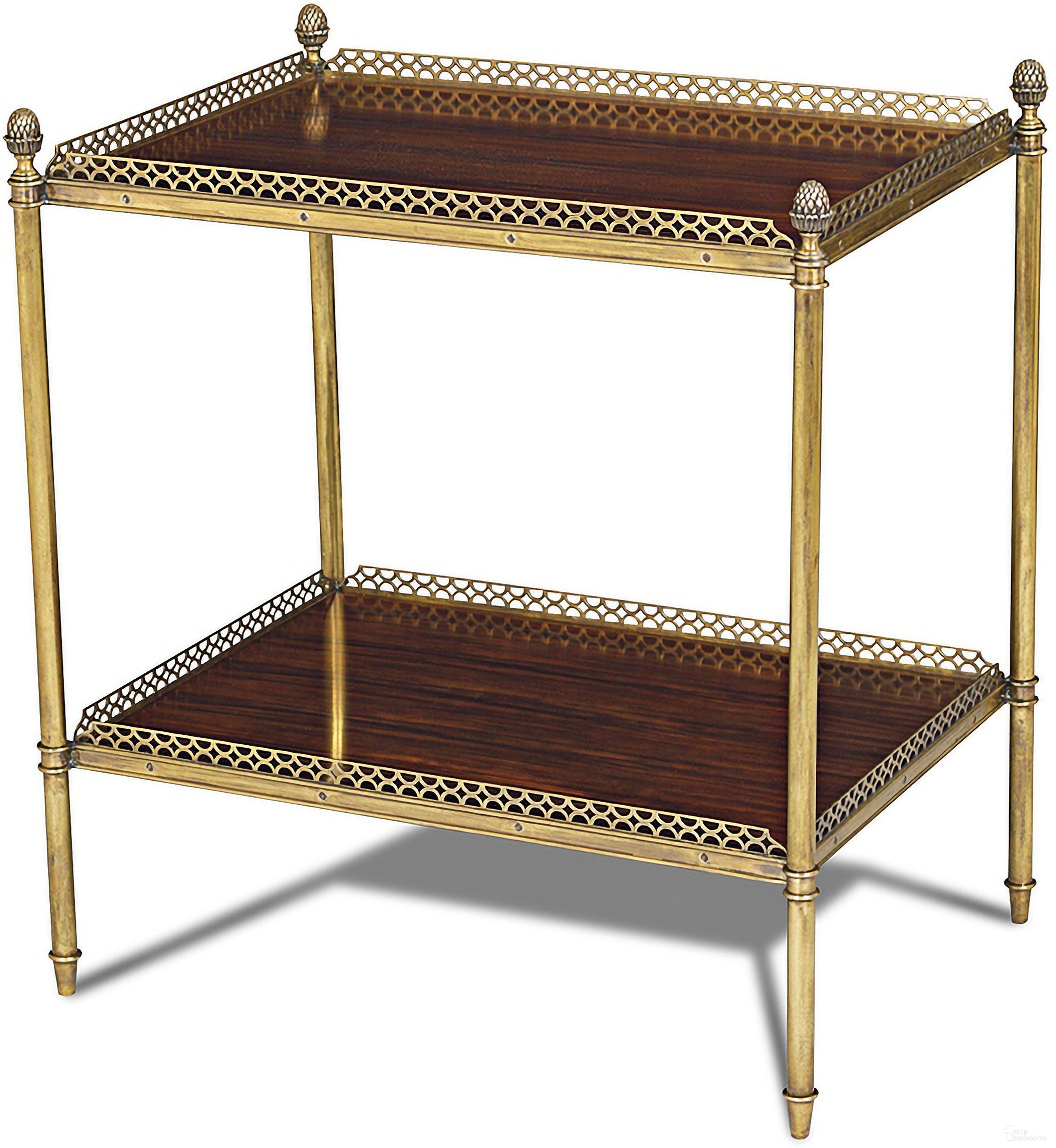 The appearance of Bell End Table In Brown and Brass designed by Maitland-Smith in the bohemian interior design. This brown/brass piece of furniture  was selected by 1StopBedrooms from Maitland Smith Collection to add a touch of cosiness and style into your home. Sku: 89-1017. Material: Rosewood.