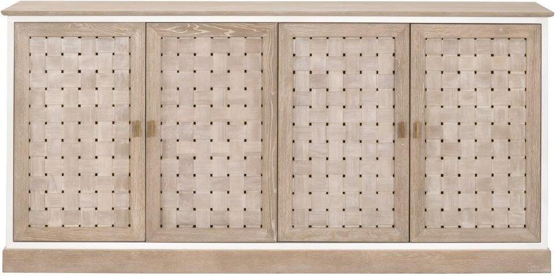 The appearance of Bella Antique Weave Media Sideboard In Gray Oak and White designed by Essentials For Living in the transitional interior design. This gray oak/white piece of furniture  was selected by 1StopBedrooms from Bella Antique Collection to add a touch of cosiness and style into your home. Sku: 8082.SGRY-OAK/WPO. Material: Oak Wood.