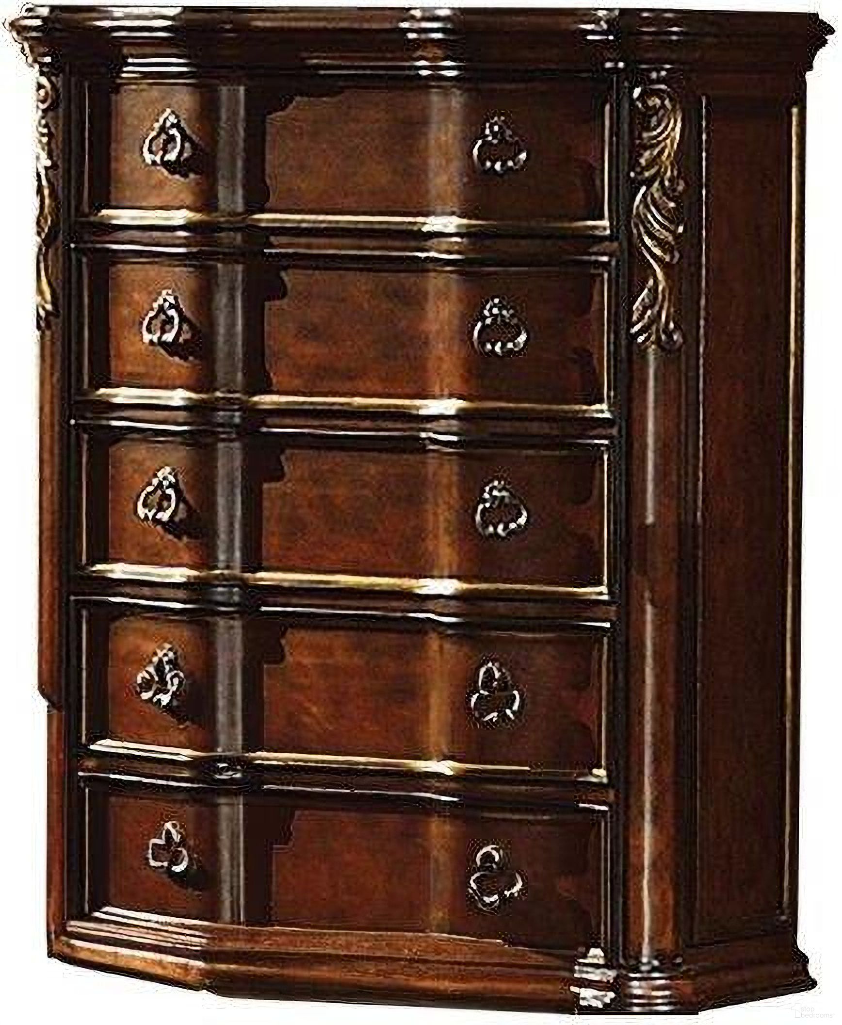 The appearance of Bella Chest In Dark Walnut designed by Galaxy Home Furnishings in the traditional interior design. This dark walnut piece of furniture was selected by 1StopBedrooms from Bella Collection to add a touch of cosiness and style into your home. Sku: 808857603425. Material: Wood.