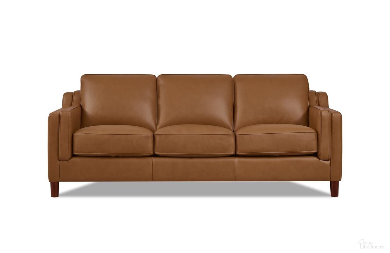 The appearance of Bella Leather Sofa In Cognac designed by Hydeline in the modern / contemporary interior design. This cognac piece of furniture was selected by 1StopBedrooms from Bella Collection to add a touch of cosiness and style into your home. Sku: 69932-30V02-LS2523. Material: Leather.