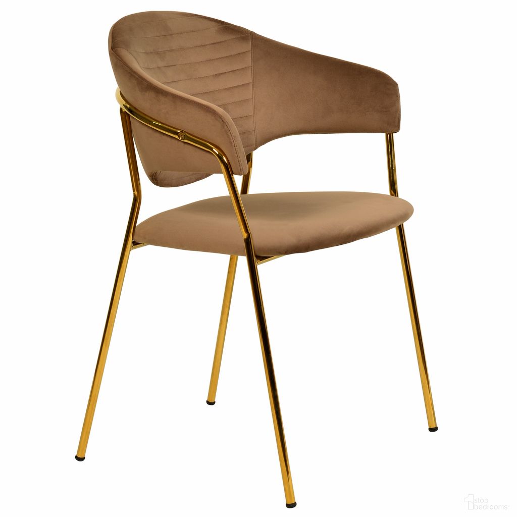 The appearance of Bella Modern Dining Chair Set of 2 In Brown designed by LeisureMod in the modern / contemporary interior design. This brown velvet piece of furniture was selected by 1StopBedrooms from Bella Collection to add a touch of cosiness and style into your home. Sku: BC21BR2. Material: Velvet. Chair Type: Arm Chair.