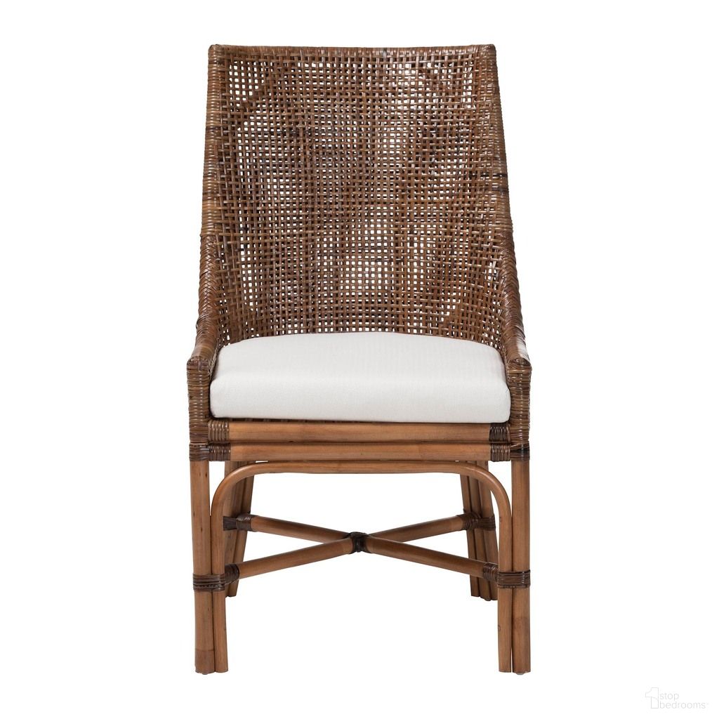 Bella Rattan Dining Chair with Cushion In Coffee Bean