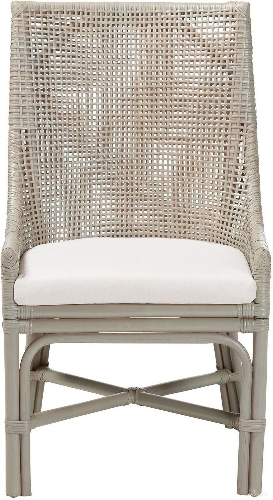 Bella Rattan Dining Chair with Cushion In Grey