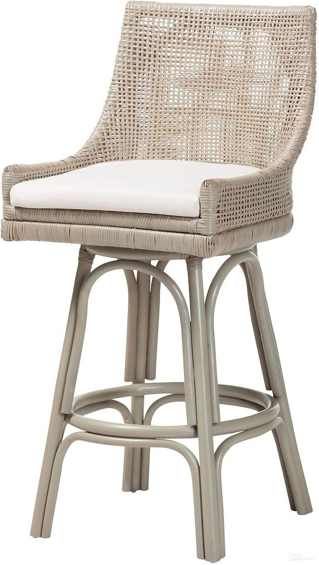 Baxton Studio Bella Swivel Bar Stool - Thumbnail 2