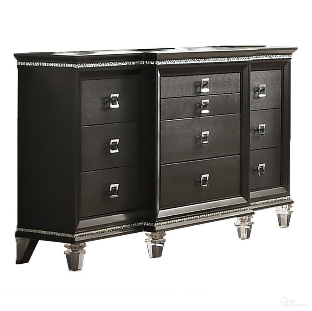The appearance of Bellagio Lavish Dresser with 10 Drawers Including Jewelry Drawers In Dark Gray designed by Best Quality Furniture in the glam interior design. This dark gray piece of furniture was selected by 1StopBedrooms from Bellagio Collection to add a touch of cosiness and style into your home. Sku: BEL-DR. Material: Acrylic.
