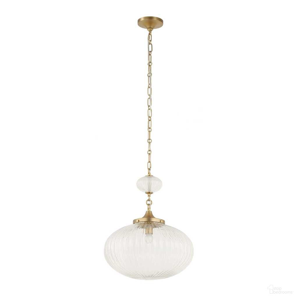 Bellaire 1 Light Glass Shade Pendant In Brass