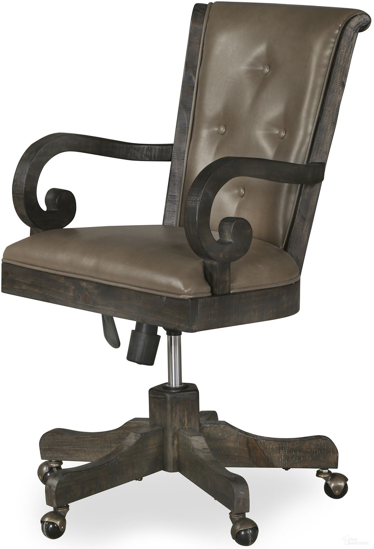 The appearance of Bellamy Fully Upholstered Swivel Chair In Peppercorn designed by Magnussen in the traditional interior design. This peppercorn piece of furniture was selected by 1StopBedrooms from Bellamy Collection to add a touch of cosiness and style into your home. Sku: H2491-83. Material: Pine.