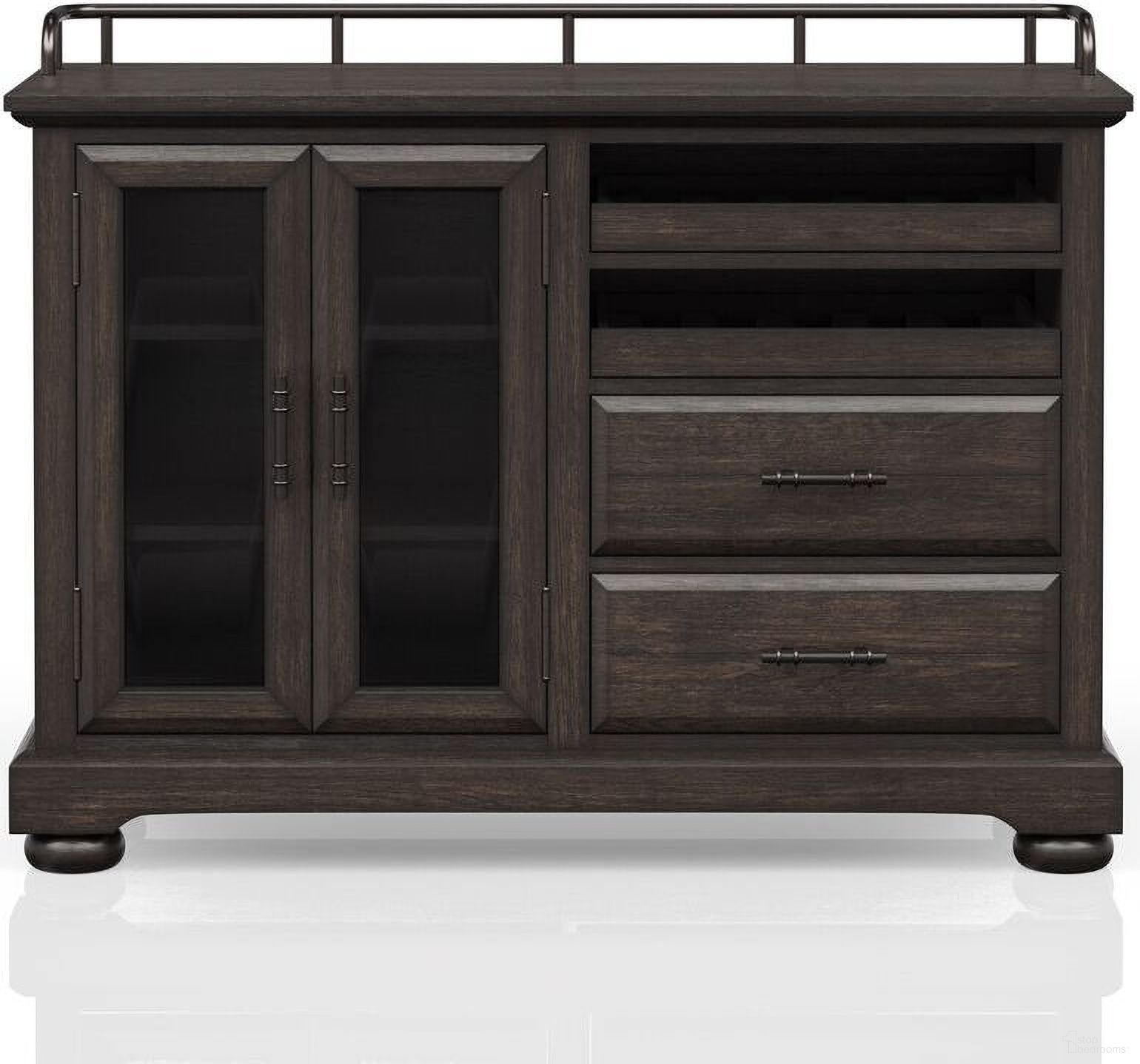 The appearance of Bellamy Lane Server designed by Bernell in the traditional interior design. This chocolate piece of furniture was selected by 1StopBedrooms from Bellamy Lane Collection to add a touch of cosiness and style into your home. Sku: 5910-524. Material: Wood.