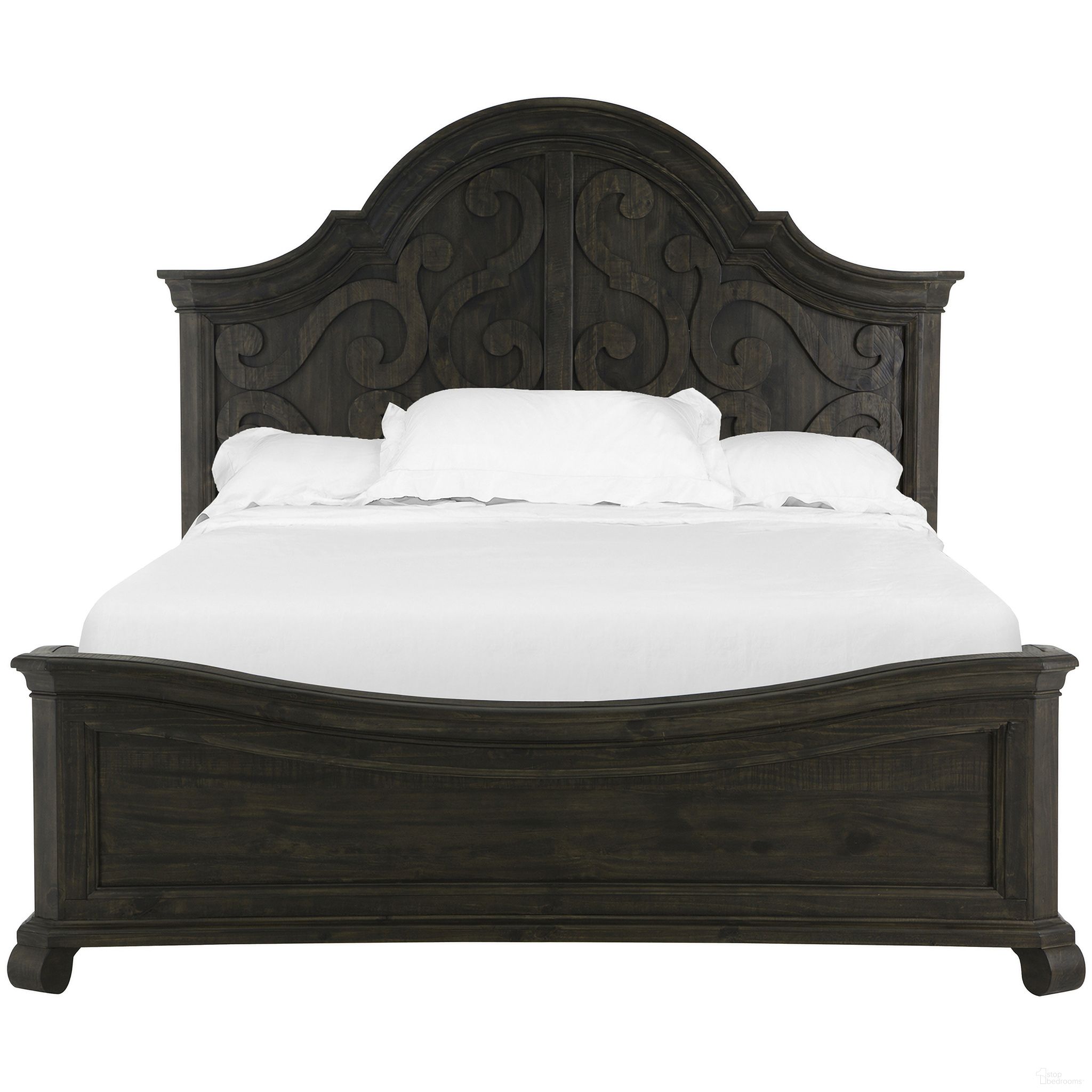 Bellamy King Shaped Panel Bed In Peppercorn