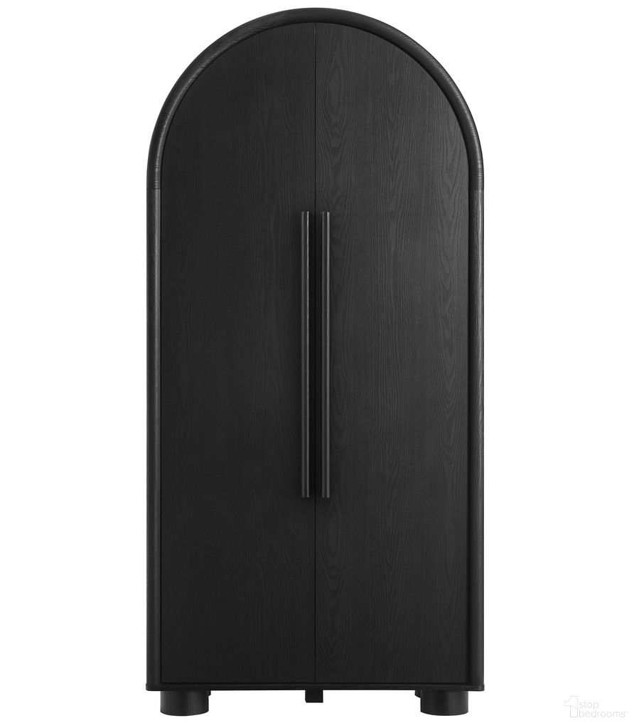 The appearance of Bellamy Tall Arched Storage Cabinet In Black designed by Modway in the modern / contemporary interior design. This black piece of furniture was selected by 1StopBedrooms from Bellamy Collection to add a touch of cosiness and style into your home. Sku: EEI-7313-BLK-1;EEI-7313-BLK-2. Material: Engineered Wood.