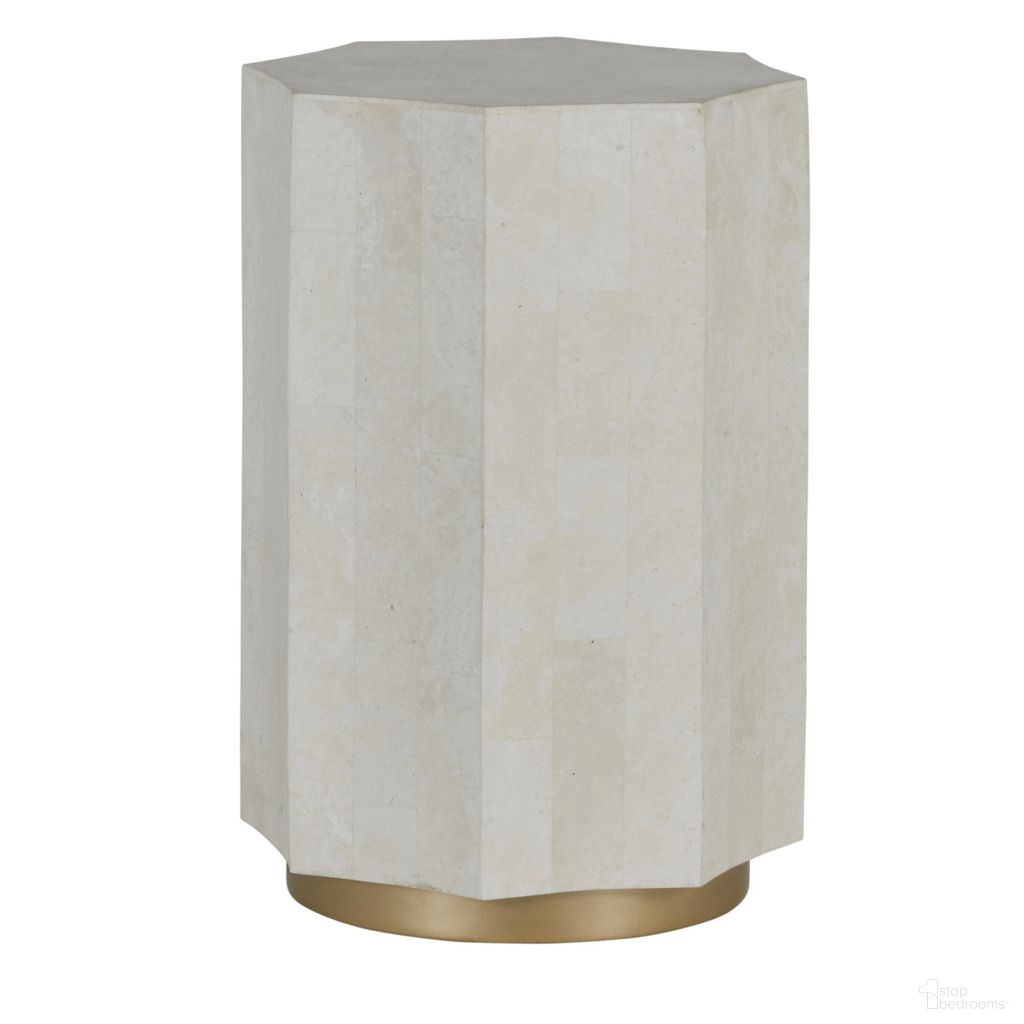 The appearance of Bellany Side Table In White Agate and Amirah Gold designed by Gabby in the transitional interior design. This white agate/amirah gold piece of furniture  was selected by 1StopBedrooms from Bellany Collection to add a touch of cosiness and style into your home. Sku: SCH-166165. Material: Agate.