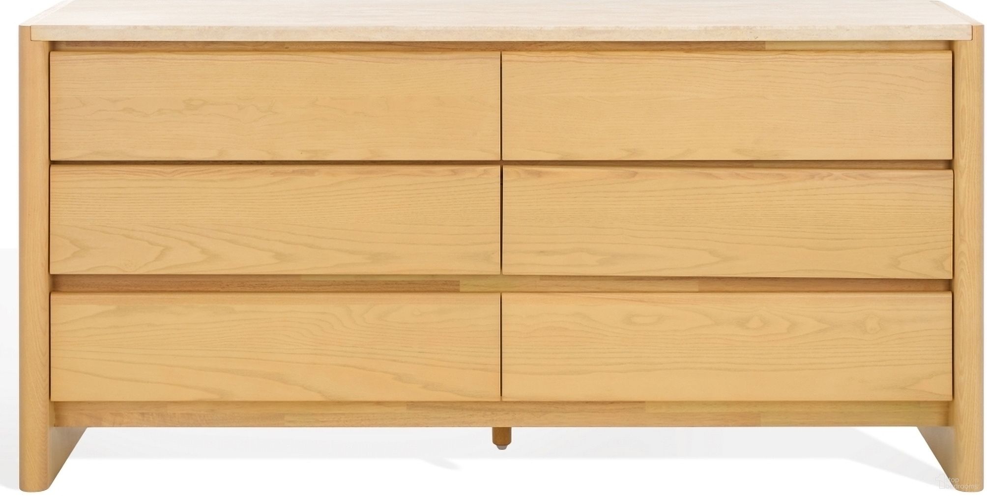 The appearance of Bellarose Dresser In Natural and Travertine designed by Safavieh Couture in the modern / contemporary interior design. This natural and travertine piece of furniture was selected by 1StopBedrooms from Bellarose Collection to add a touch of cosiness and style into your home. Sku: SFV7226A. Material: Rubberwood.