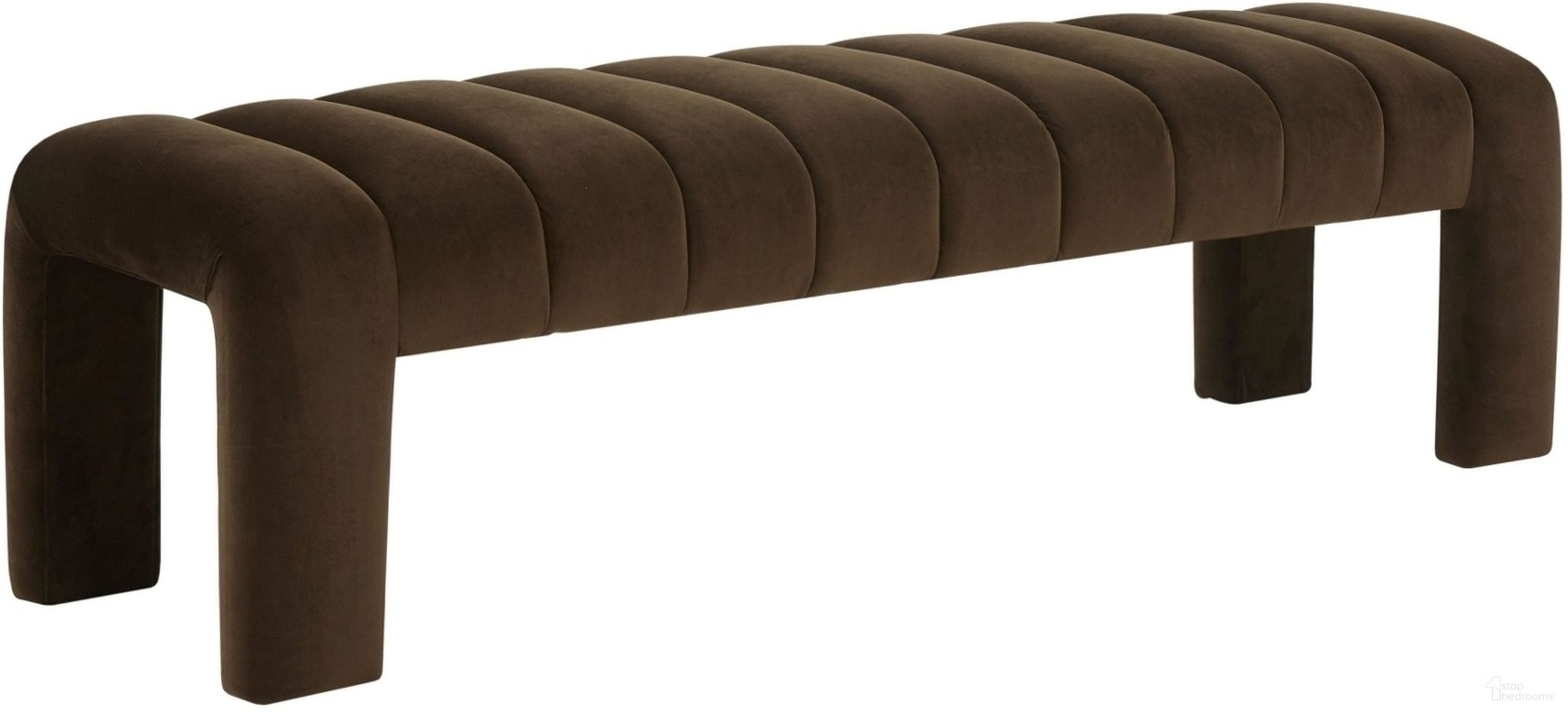Bellisima Channel Tufted Bench In Dark Brown