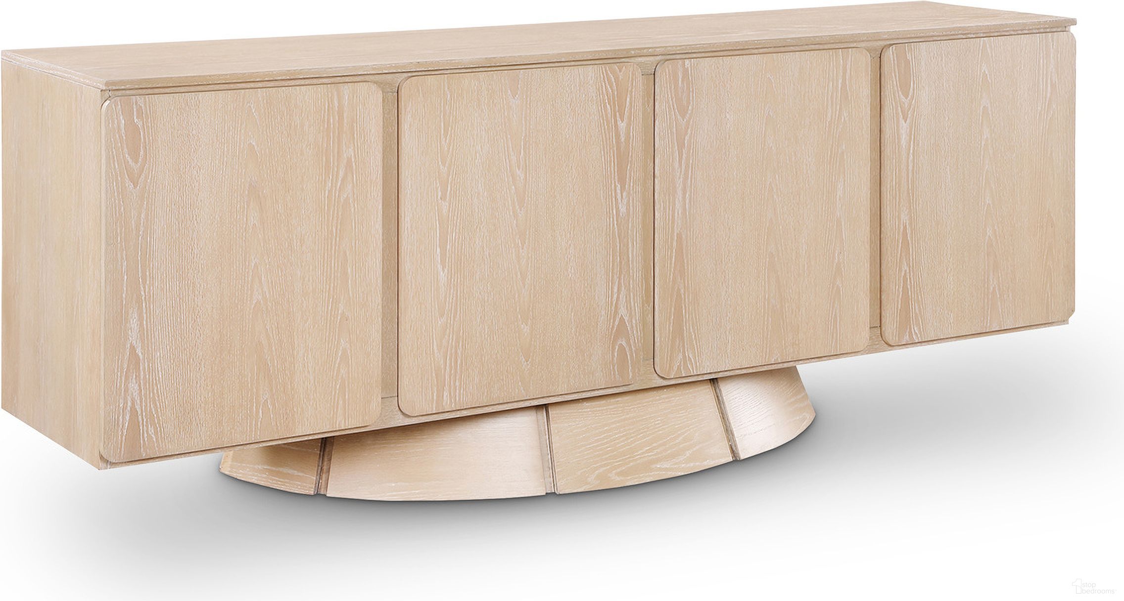 The appearance of Bellona Sideboard/Buffet In Natural designed by Meridian in the modern / contemporary interior design. This natural piece of furniture  was selected by 1StopBedrooms from Bellona Collection to add a touch of cosiness and style into your home. Sku: 77091Natural. Material: Oak Veneer.