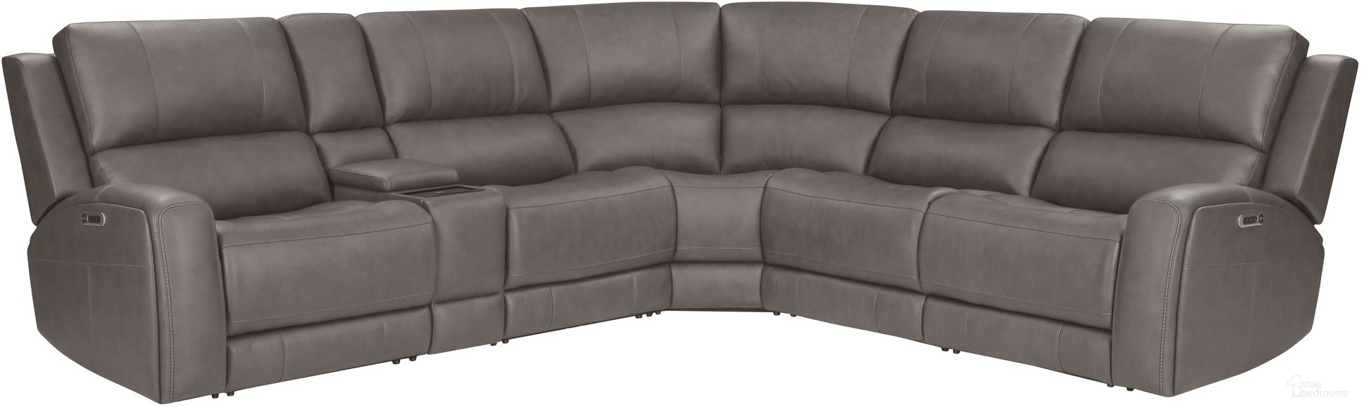 The appearance of Belmont 6 Piece Zero Gravity Power Reclining Sectional with Power Adjustable Headrests In Autumn Fog designed by Parker House in the transitional interior design. This autumn fog piece of furniture was selected by 1StopBedrooms from Belmont Collection to add a touch of cosiness and style into your home. Sku: MBEL-811LP3Z-ATFG;MBEL-811RP3Z-ATFG;MBEL-810P3Z-ATFG;MBEL-840-ATFG;MBEL-850-ATFG;MBEL-860T-ATFG. Material: Leather.