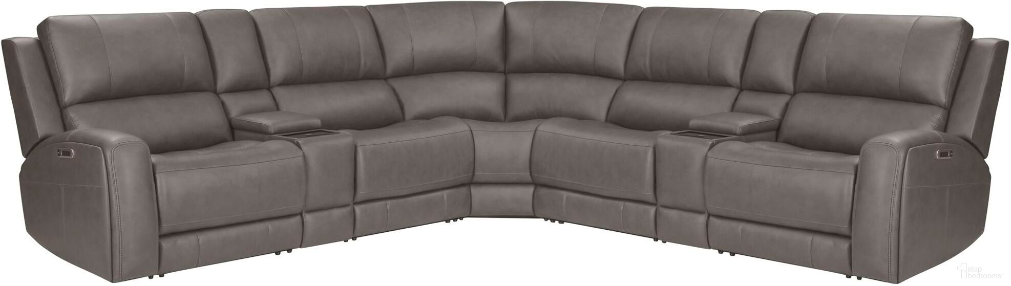The appearance of Belmont 7 Piece Zero Gravity Power Reclining Sectional with Power Adjustable Headrests In Autumn Fog designed by Parker House in the traditional interior design. This autumn fog piece of furniture was selected by 1StopBedrooms from Belmont Collection to add a touch of cosiness and style into your home. Sku: MBEL-810P3Z-ATFG;MBEL-811LP3Z-ATFG;MBEL-811RP3Z-ATFG;MBEL-840-ATFG;MBEL-850-ATFG;MBEL-860T-ATFG;MBEL-860T-ATFG. Material: Leather. Layout: L-Shape.