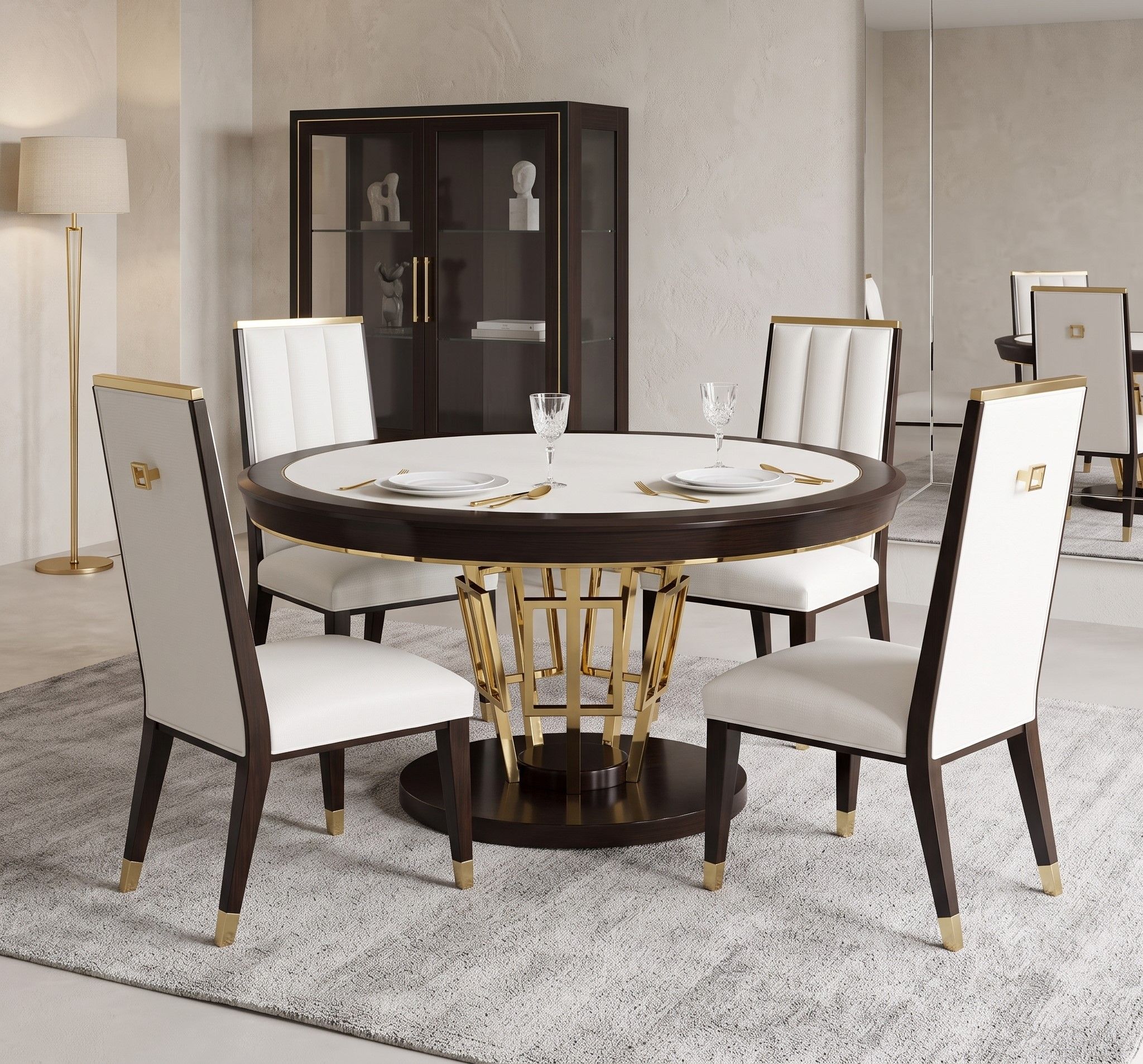 Belmont Place 60 Inch Round Dining Room Set In Espresso