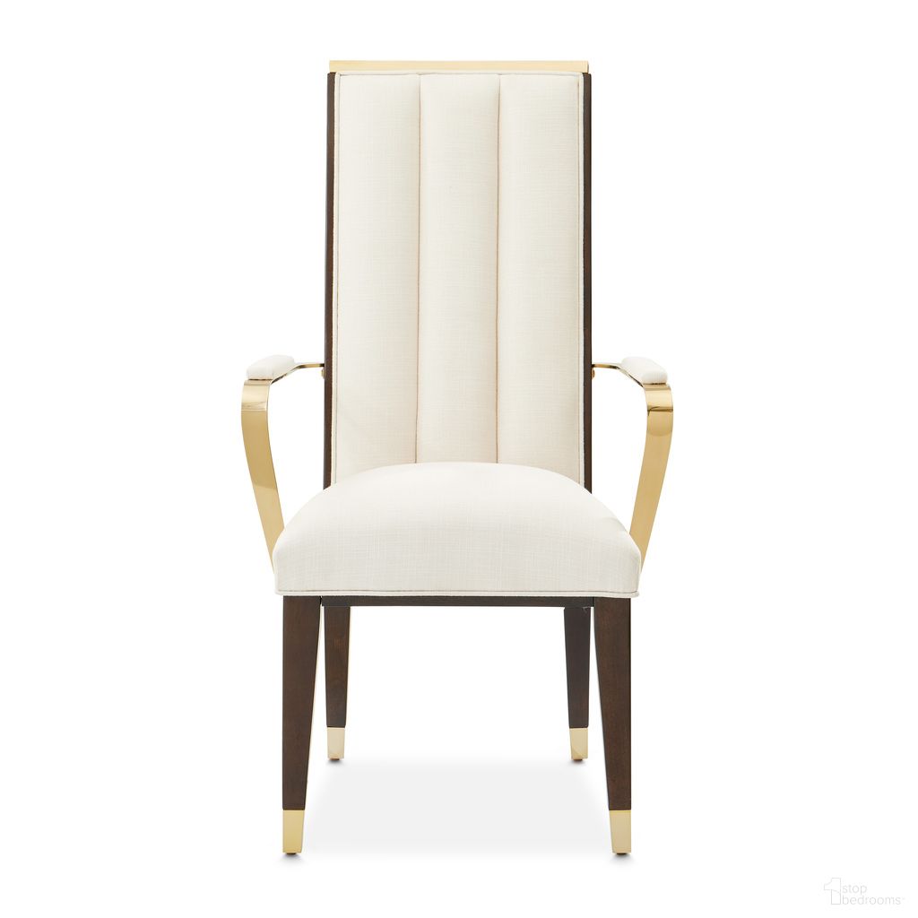 The appearance of Belmont Place Dining Arm Chair Set of 2 In Espresso designed by Michael Amini in the transitional interior design. This espresso piece of furniture was selected by 1StopBedrooms from Belmont Place Collection to add a touch of cosiness and style into your home. Sku: N9085004-409. Chair Type: Arm Chair. Material: Solid Wood.