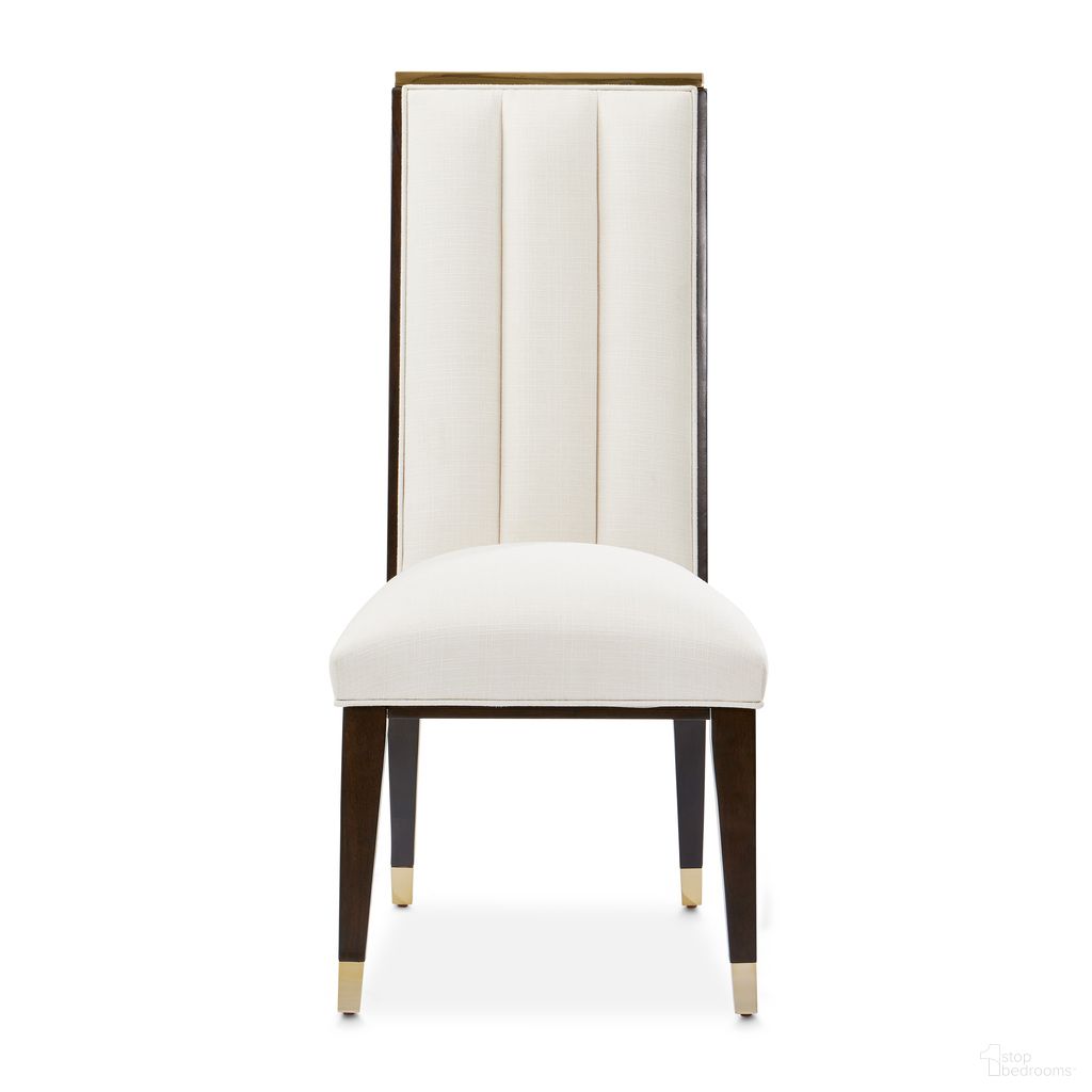 The appearance of Belmont Place Dining Side Chair Set of 2 In Espresso designed by Michael Amini in the transitional interior design. This espresso piece of furniture was selected by 1StopBedrooms from Belmont Place Collection to add a touch of cosiness and style into your home. Sku: N9085003-409. Material: Solid Wood. Chair Type: Side Chair.