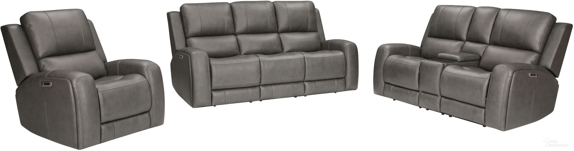 The appearance of Belmont Zero Gravity Power Reclining Living Room Set In Autumn Fog designed by Parker House in the transitional interior design. This autumn fog piece of furniture  was selected by 1StopBedrooms from Belmont Collection to add a touch of cosiness and style into your home. Sku: MBEL-832P3Z-ATFG;MBEL-822CP3ZT-ATFG. Material: Top Grain Leather.