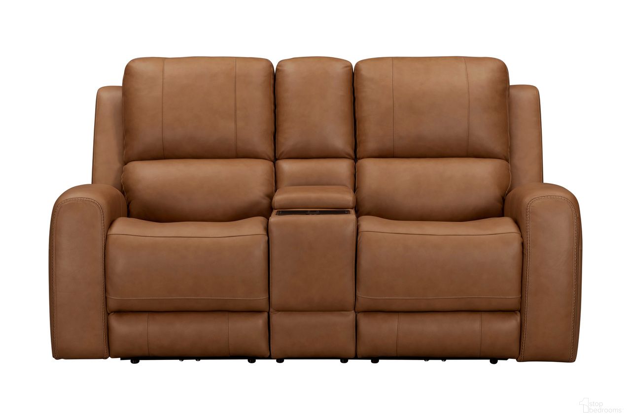 The appearance of Belmont Zero Gravity Power Reclining Tilt Console Loveseat with Headrest and Foodrest In Lyric Caramel designed by Parker House in the transitional interior design. This lyric caramel piece of furniture  was selected by 1StopBedrooms from Belmont Collection to add a touch of cosiness and style into your home. Sku: MBEL-822CP3ZT-LYCM. Material: Top Grain Leather.
