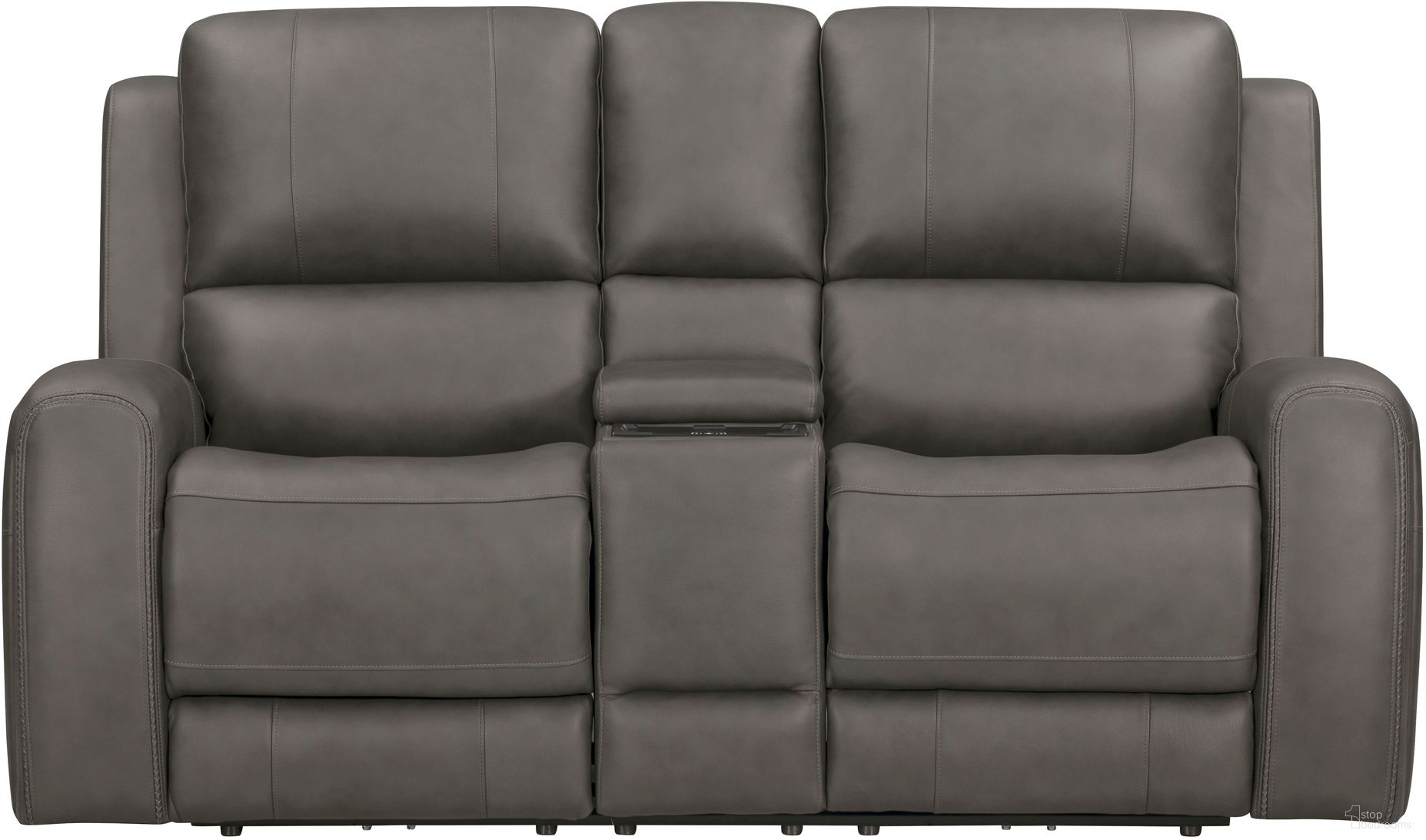 The appearance of Belmont Zero Gravity Power Reclining Tilt Console Loveseat with Headrest and Footrest In Autumn Fog designed by Parker House in the transitional interior design. This autumn fog piece of furniture was selected by 1StopBedrooms from Belmont Collection to add a touch of cosiness and style into your home. Sku: MBEL-822CP3ZT-ATFG. Material: Top Grain Leather.