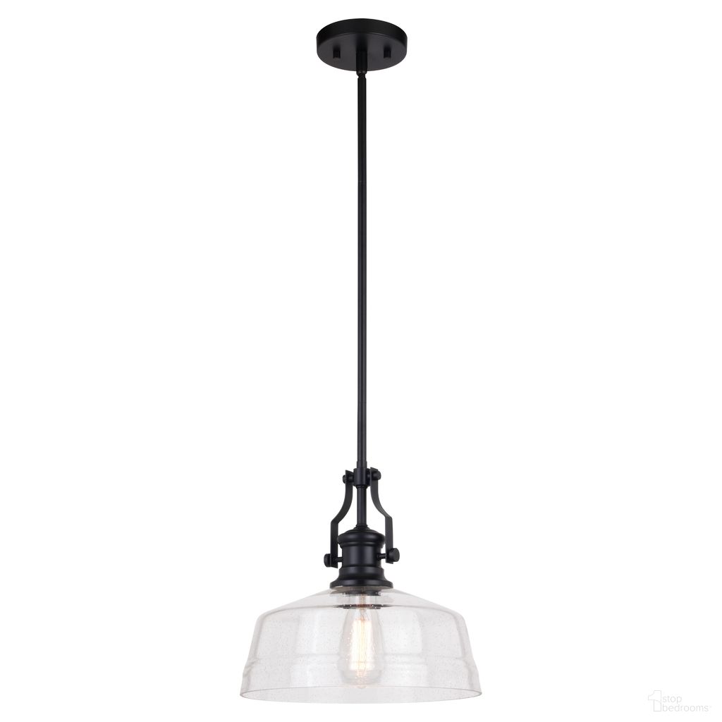 The appearance of Beloit 12 Inch Pendant In Matte Black designed by Vaxcel in the country / farmhouse interior design. This matte black piece of furniture was selected by 1StopBedrooms from Beloit Collection to add a touch of cosiness and style into your home. Sku: P0380. Material: Steel.