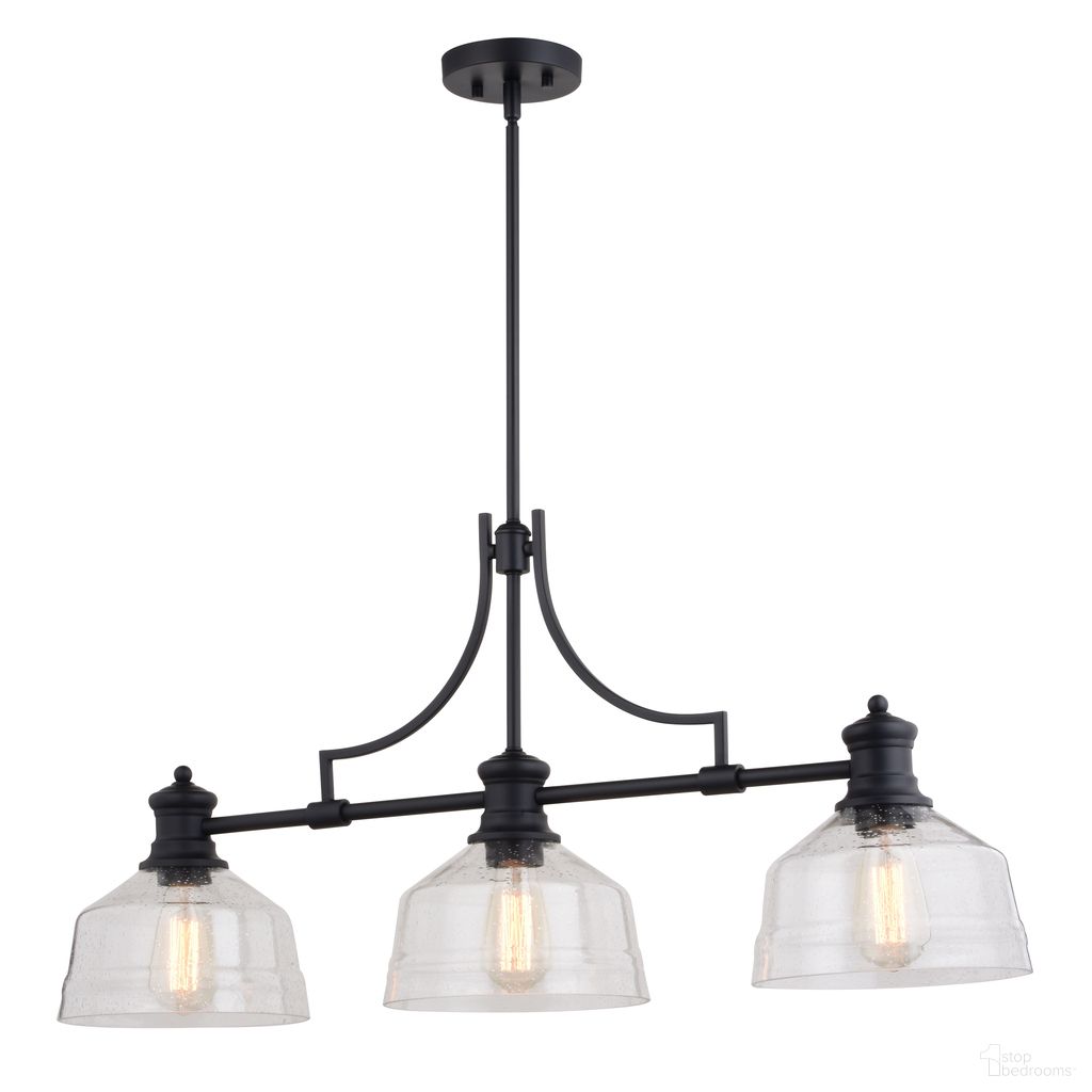 The appearance of Beloit 36.5 Inch 3 Light Linear Chandelier In Matte Black designed by Vaxcel in the country / farmhouse interior design. This matte black piece of furniture was selected by 1StopBedrooms from Beloit Collection to add a touch of cosiness and style into your home. Sku: H0293. Material: Steel.