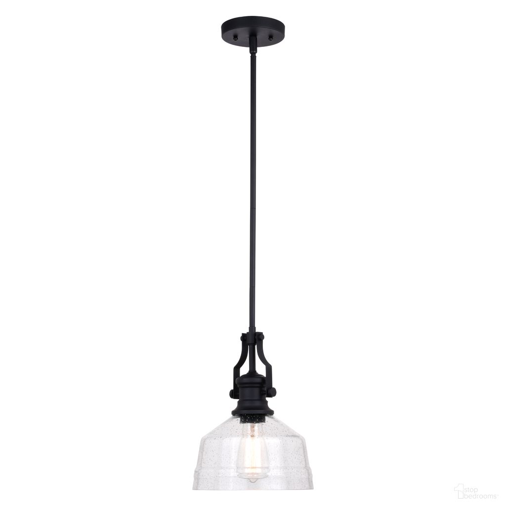 The appearance of Beloit 9 Inch Mini Pendant In Matte Black designed by Vaxcel in the country / farmhouse interior design. This matte black piece of furniture was selected by 1StopBedrooms from Beloit Collection to add a touch of cosiness and style into your home. Sku: P0357. Material: Steel.