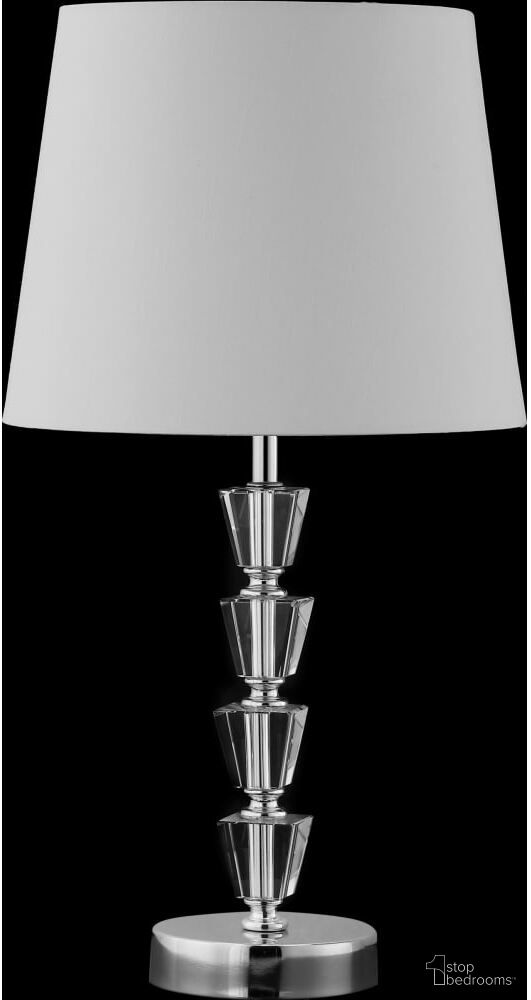 The appearance of Belomy Clear/Chrome Table Lamp designed by Safavieh in the modern / contemporary interior design. This chrome piece of furniture  was selected by 1StopBedrooms from Safavieh TBL Collection to add a touch of cosiness and style into your home. Sku: TBL4084A. Material: Chrome.