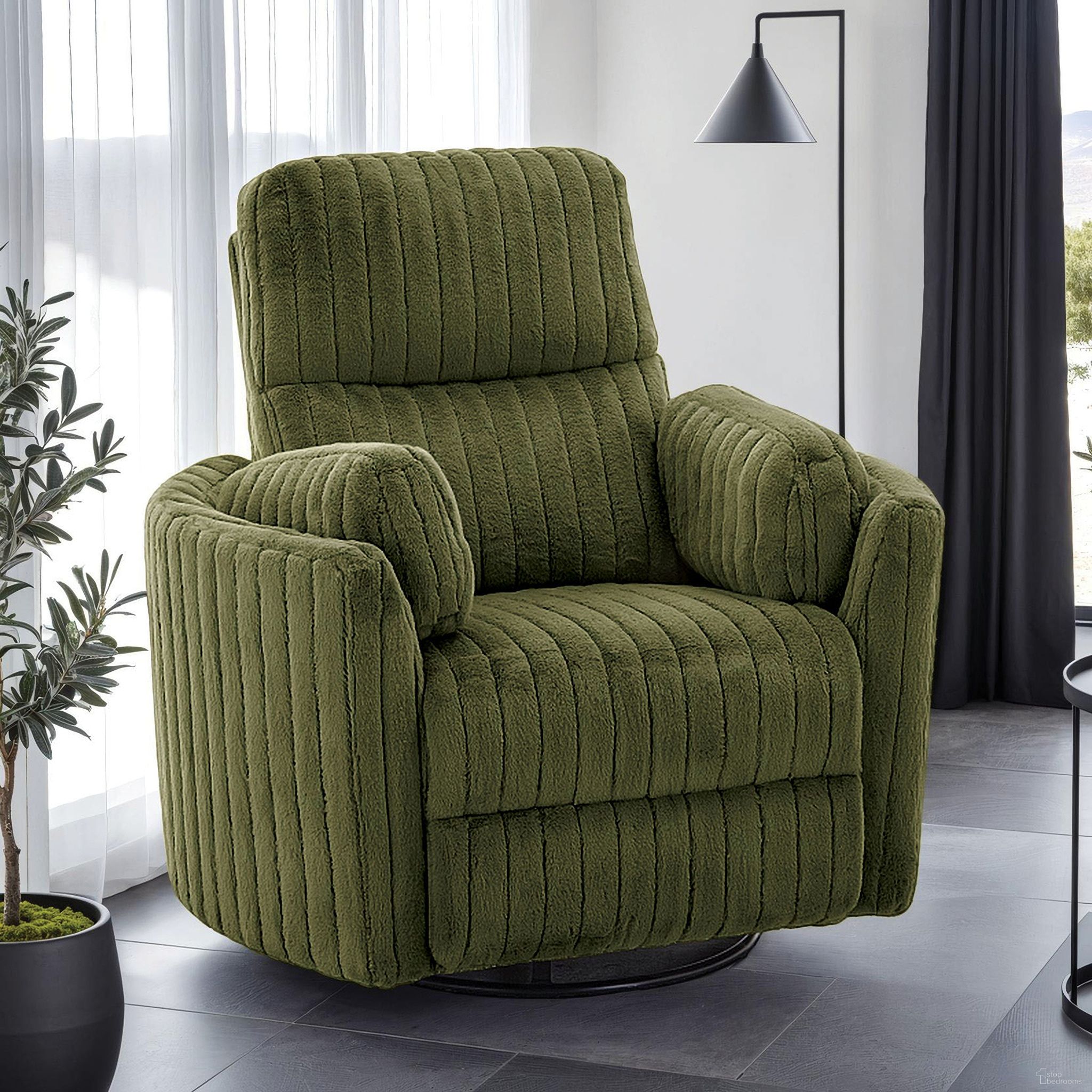 The appearance of Belper Power Glider Recliner with Swivel In Olive Green designed by Furniture of America in the modern / contemporary interior design. This olive green piece of furniture was selected by 1StopBedrooms from Belper Collection to add a touch of cosiness and style into your home. Sku: FM-AC8018GR-PM. Material: Fabric.